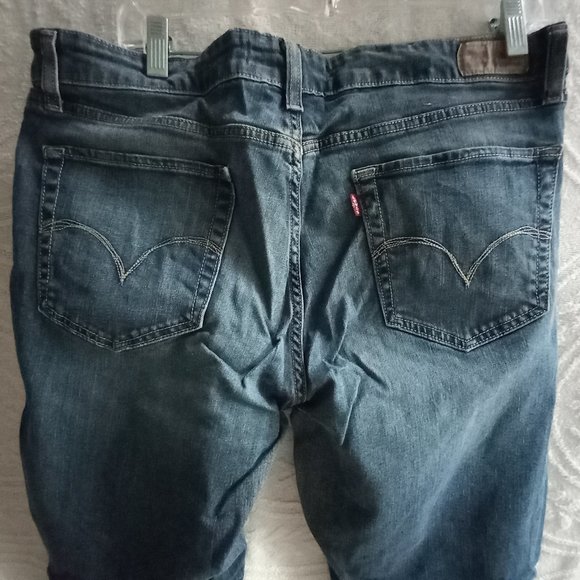Levi's Mid Rise Skinny Denim Jeans Raw Hem Crop Length 36" Waist (T-354) - Picture 7 of 9